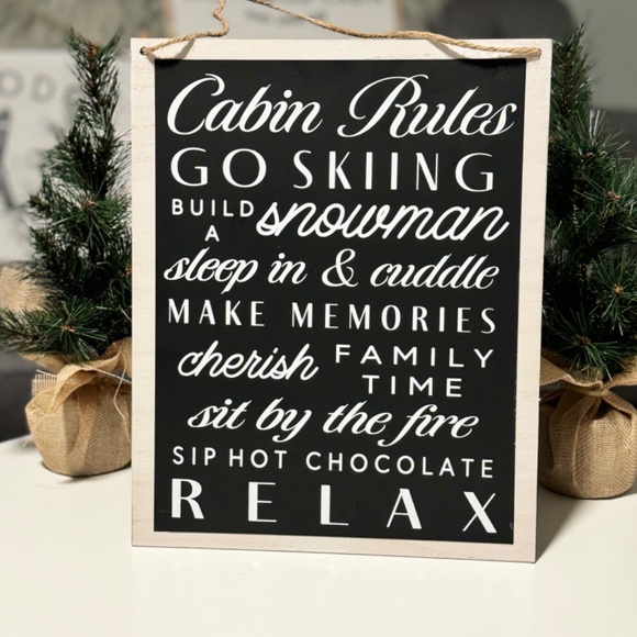 Target Bullseye 2021 Christmas 4 Winter Wood Signs for Cabin, Hot Chocolate Bar - Picture 8 of 15